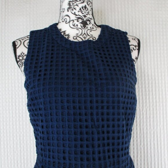 MADEWELL Navy Blue Eyelet Sleeveless Dress  10 - Picture 4 of 10